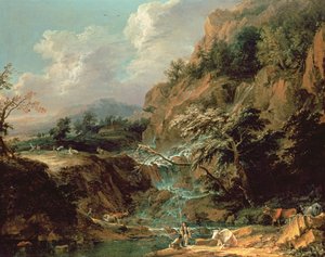 Paisaje con cascada